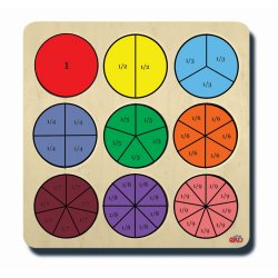 50090Kesirler (renk ve parça bütün kavramlı) 33x33cm Aşap Puzzle