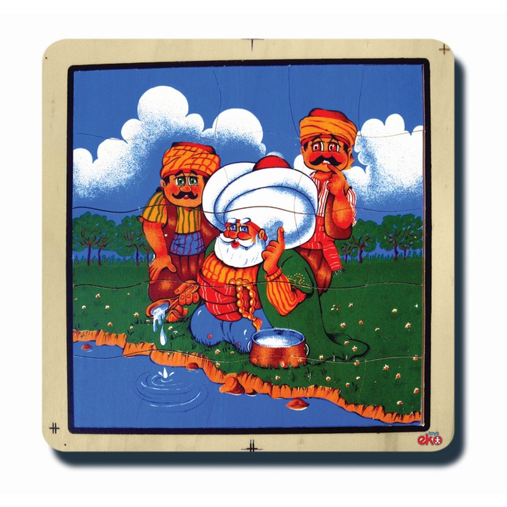 80010Nasreddin Hoca Göle Yoğurt Çalıyor 33x33cm 36 parça Ahşap Puzzle