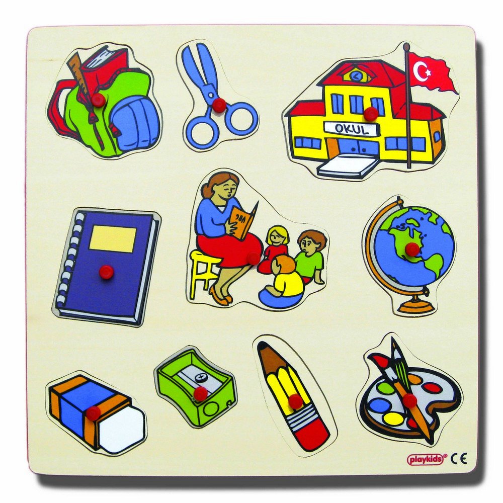 20120Playkids Okulumuz 30x30cm Ahşap Yapboz