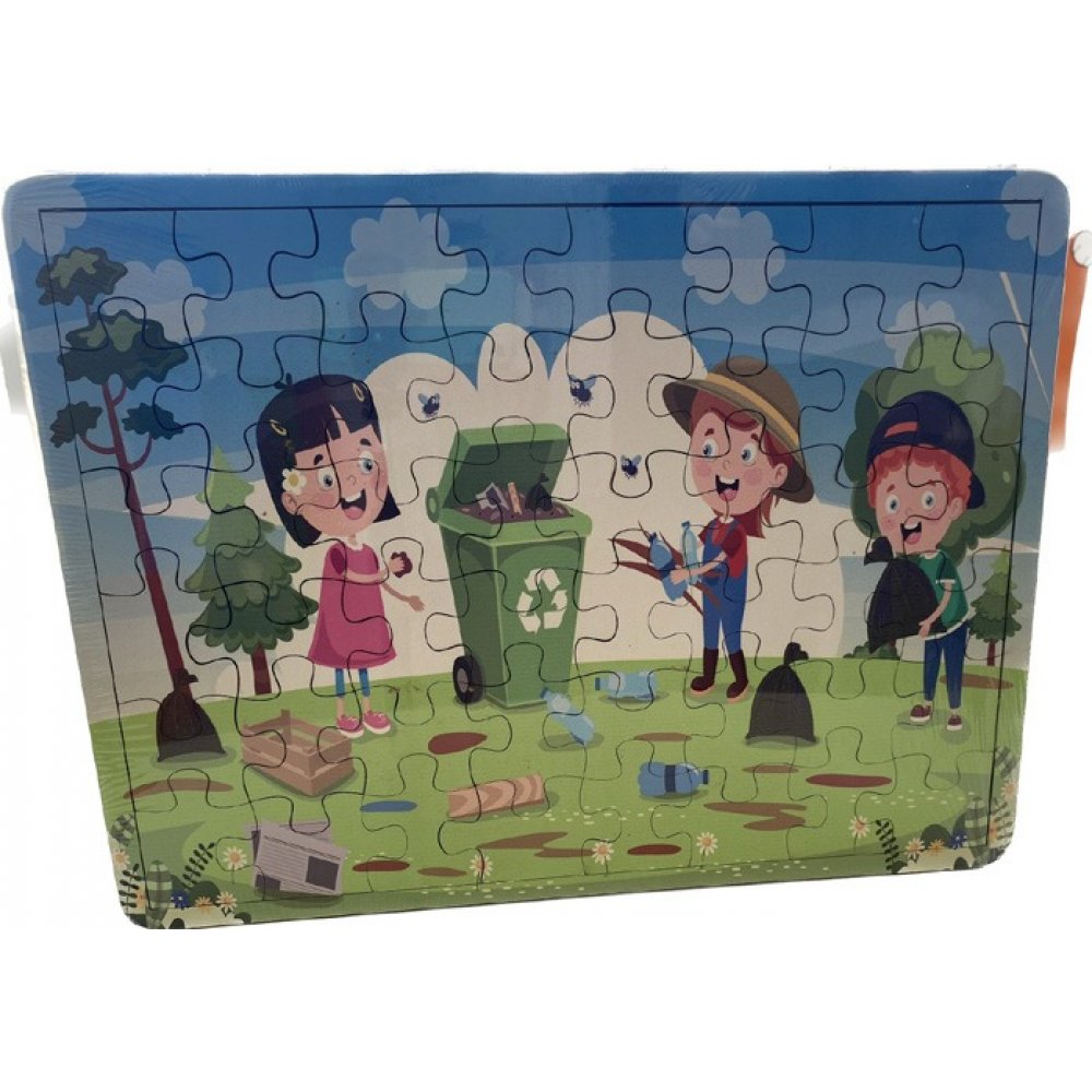 48 PARÇA AHŞAP SIFIR ATIK PUZZLE-32x42cm